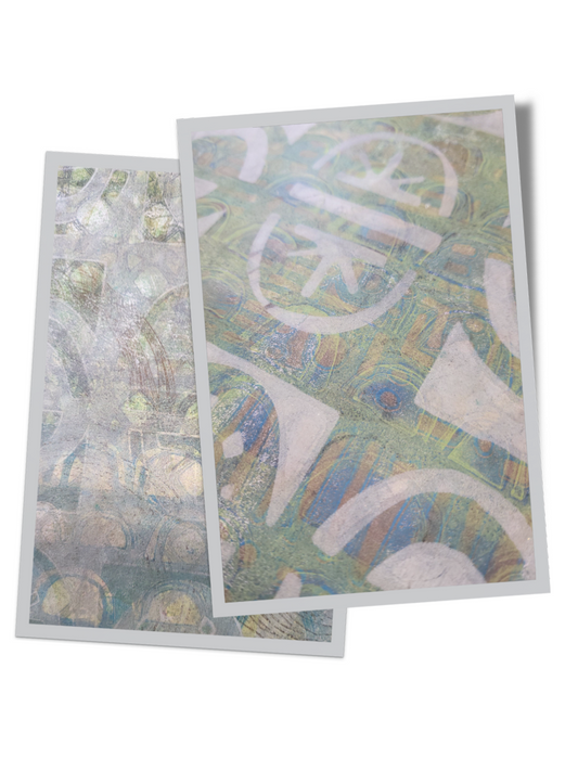 Muted Mod - Green, Brown, Blue, Parchment 9.5" x 13" Rice Paper (2 sheets)